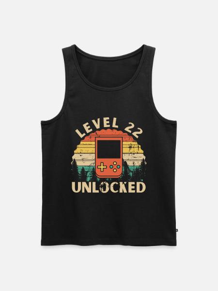 Level 22 Unclocked - Men's Premium Organic Tank Top - black