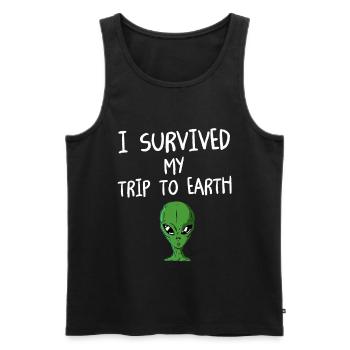 Alien Tshirt UFO Alien Children Mars Gentlemen - Men's Premium Organic Tank Top - black - Front - AI Model Male 178 light (178cm)
