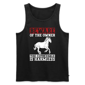 Clydesdale Reiter Pferd - Débardeur bio Premium Homme - noir - Devant - AI Model Male 178 light (178cm)