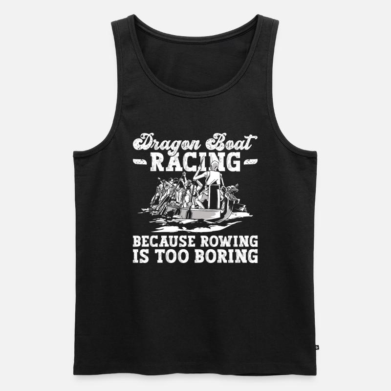 Drachenboot - Männer Premium Bio Tank Top - Schwarz