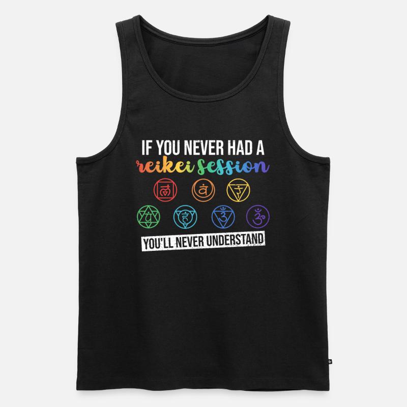 Reiki - Männer Premium Bio Tank Top - Schwarz