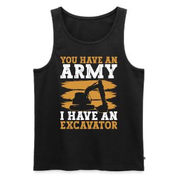 Bagger Schwermaschinenführer Baggerbaggerfahrer - Männer Premium Bio Tank Top - Schwarz - Vorne - AI Model Male 178 light (178cm)