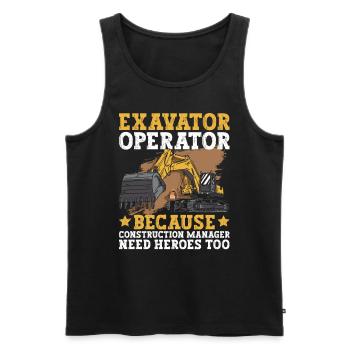 Baggerlader Bagger - Männer Premium Bio Tank Top - Schwarz - Vorne - AI Model Male 178 light (178cm)