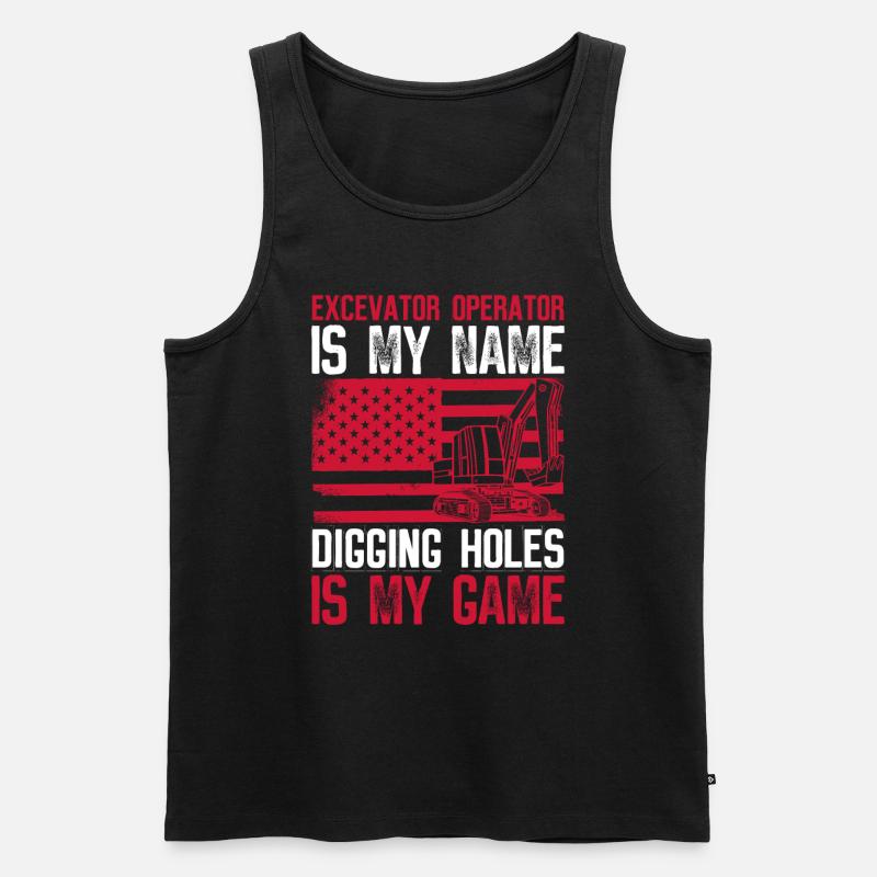 Baggerführer Bagger Baggerfahrer - Männer Premium Bio Tank Top - Schwarz