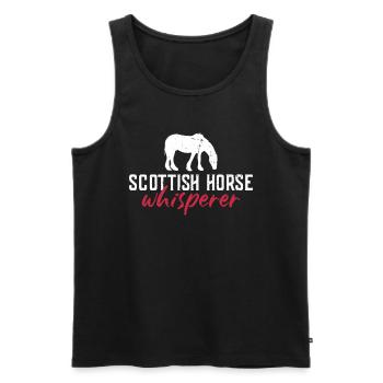 Cheval écossais Clydesdale Reiter Reiten - Débardeur bio Premium Homme - noir - Devant - AI Model Male 178 light (178cm)