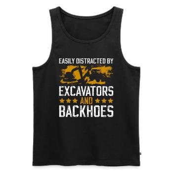 Baggerfahrer Und Bagger - Männer Premium Bio Tank Top - Schwarz - Vorne - AI Model Male 178 light (178cm)
