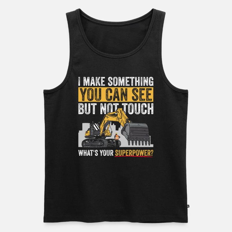 Baggern Baggerfahrer Bagger - Männer Premium Bio Tank Top - Schwarz