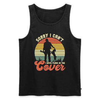 Wachteljäger Wachteljagd Jäger - Men's Premium Organic Tank Top - black - Front - AI Model Male 178 light (178cm)