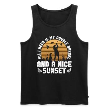 Wachtel Jäger Wachteljagd Jagen - Men's Premium Organic Tank Top - black - Front - AI Model Male 178 light (178cm)