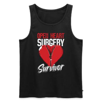 Herzoperation Survivor Genesung - Männer Premium Bio Tank Top - Schwarz - Vorne - Michal (187cm)