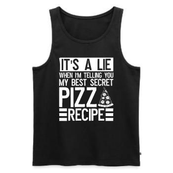 Pizzaexperte Pizza - Men's Premium Organic Tank Top - black - Front - AI Model Male 178 light (178cm)