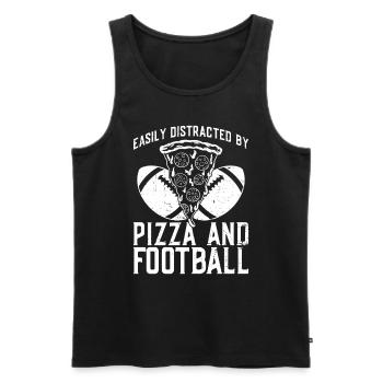 Pizza Hobby Pizzabäcker Pizza Und Football - Men's Premium Organic Tank Top - black - Front - AI Model Male 178 light (178cm)