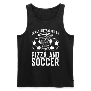 Pizza Pizzabäcker Fußball - Men's Premium Organic Tank Top - black - Front - AI Model Male 178 light (178cm)