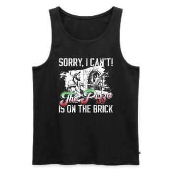 Pizzabäcker Pizza - Men's Premium Organic Tank Top - black - Front - AI Model Male 178 light (178cm)