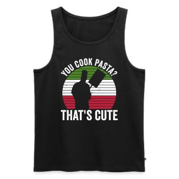 Pizza Italienischer Pizzabäcker - Men's Premium Organic Tank Top - black - Front - AI Model Male 178 light (178cm)