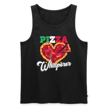 Pizza Whisperer Pizzabäcker Pizzaolo - Men's Premium Organic Tank Top - black - Front - AI Model Male 178 light (178cm)