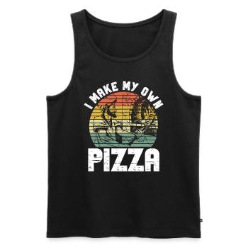 Pizza Pizzabäcker - Men's Premium Organic Tank Top - black - Front - AI Model Male 178 light (178cm)