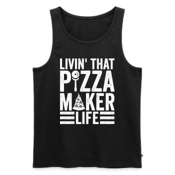 Pizzabäcker Pizzaexperten Pizza - Men's Premium Organic Tank Top - black - Front - AI Model Male 178 light (178cm)