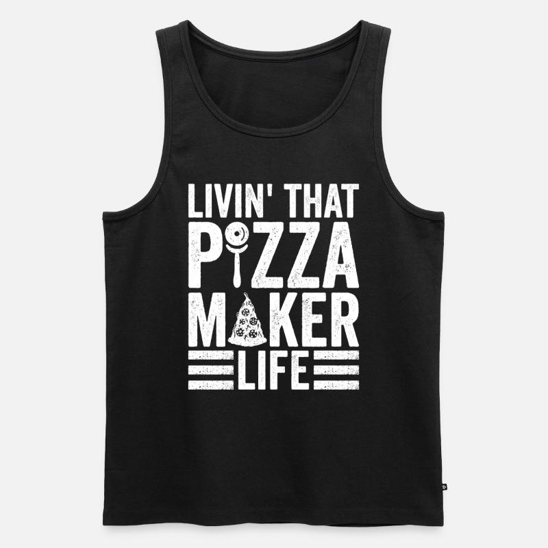Pizzabäcker Pizzaexperten Pizza - Männer Premium Bio Tank Top - Schwarz