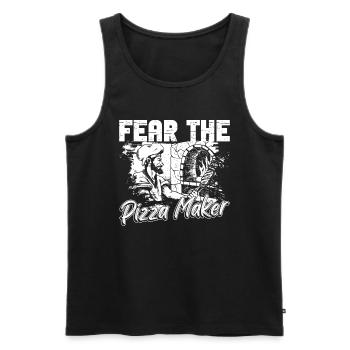Pizzaolo Pizza Pizzabäcker - Men's Premium Organic Tank Top - black - Front - AI Model Male 178 light (178cm)