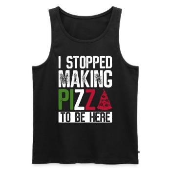 Pizza Pizzabäcker Pizzaolo - Men's Premium Organic Tank Top - black - Front - AI Model Male 178 light (178cm)