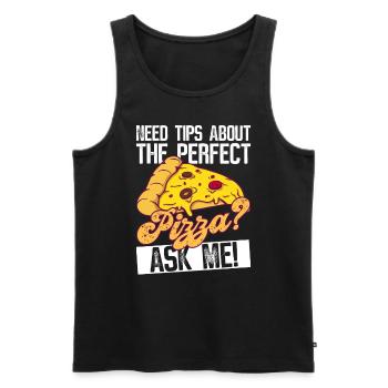 Pizza Pizzabäcker Pizzaolo - Men's Premium Organic Tank Top - black - Front - AI Model Male 178 light (178cm)