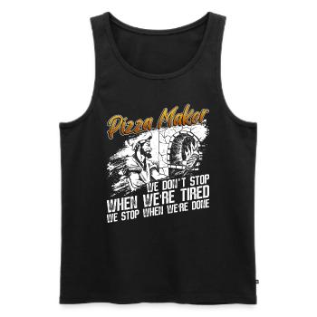 Pizza Pizzabäcker Pizzaolo Pizza Backen - Men's Premium Organic Tank Top - black - Front - AI Model Male 178 light (178cm)