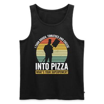 Pizzabacken Pizza Pizzabäcker - Men's Premium Organic Tank Top - black - Front - AI Model Male 178 light (178cm)
