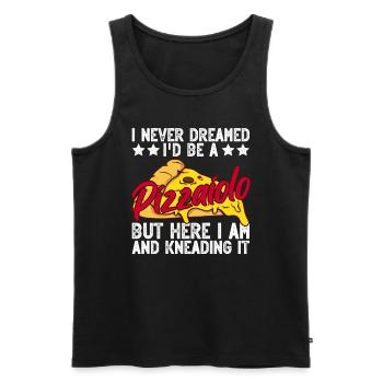 Pizzabäcker Pizzabacken Pizza - Men's Premium Organic Tank Top - black - Front - AI Model Male 178 light (178cm)