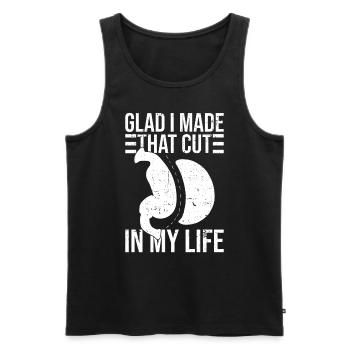 Magenbypass Pperation Und Adipositasmanschette - Männer Premium Bio Tank Top - Schwarz - Vorne - AI Model Male 178 light (178cm)