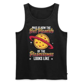 Pizza World's Best Pizzaiolo Pizzabäcker - Men's Premium Organic Tank Top - black - Front - AI Model Male 178 light (178cm)