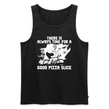 Pizza Pizzaexperte Pizzaliebhaber Fahrrad - Men's Premium Organic Tank Top - black - Front - AI Model Male 178 light (178cm)