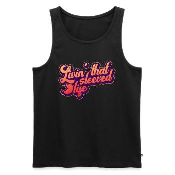 Magenverkleinerung Betrieb - Männer Premium Bio Tank Top - Schwarz - Vorne - AI Model Male 178 light (178cm)