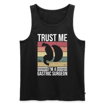Magenchirurg - Männer Premium Bio Tank Top - Schwarz - Vorne - AI Model Male 178 light (178cm)