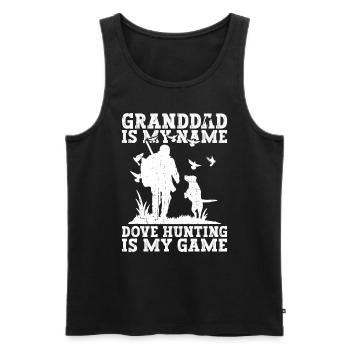 Taubenjäger Opa Taubenjagd Jäger - Men's Premium Organic Tank Top - black - Front - AI Model Male 178 light (178cm)