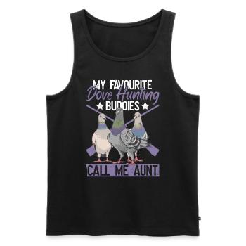 Taubenjägerin Tante Taubenjagd Jägerin - Men's Premium Organic Tank Top - black - Front - Michal (187cm)