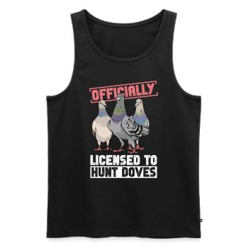 Taubenjäger Taubenjagd - Männer Premium Bio Tank Top - Schwarz - Vorne - Michal (187cm)
