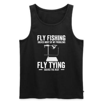 Fliegenfischer Design Für Bachforelle - Débardeur bio Premium Homme - noir - Devant - AI Model Male 178 light (178cm)