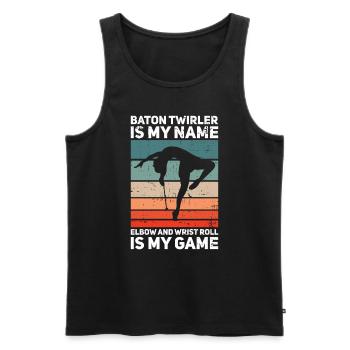 Baton Twirler Design Für Wirbelnde Konzerte - Männer Premium Bio Tank Top - Schwarz - Vorne - AI Model Male 178 light (178cm)