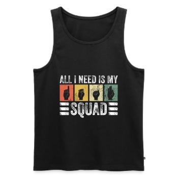 Hörgerät Und Handgebärdensprache Deaf Pride - Men's Premium Organic Tank Top - black - Front - Michal (187cm)