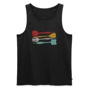 Retro Dartpfeil DNA - Men's Premium Organic Tank Top - black - Front - Michal (187cm)