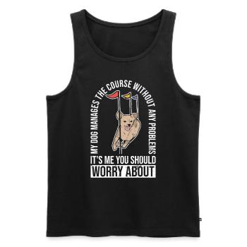 Dog Agilty Trainer Design Für - Männer Premium Bio Tank Top - Schwarz - Vorne - Michal (187cm)