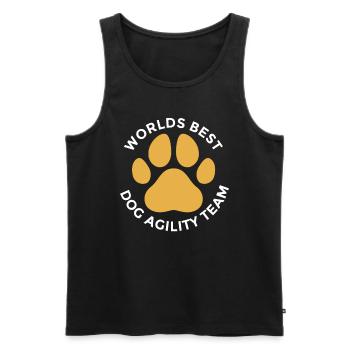 Dog Agility Design Für Hund Hindernistraining Team - Débardeur bio Premium Homme - noir - Devant - AI Model Male 178 light (178cm)