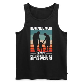 Conception d’agent d’assurance familiale pour les ventes d’assurance - Débardeur bio Premium Homme - noir - Devant - Michal (187cm)
