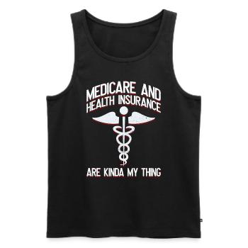 Medicare-versicherungsmakler Und - Männer Premium Bio Tank Top - Schwarz - Vorne - Michal (187cm)