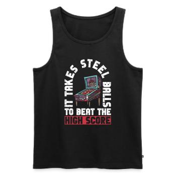 Spiel-flipping-machine-design Für - Men's Premium Organic Tank Top - black - Front - AI Model Male 178 light (178cm)