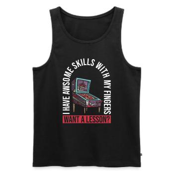 Flipper-arcade-spieldesign Für Flipperspieler - Men's Premium Organic Tank Top - black - Front - AI Model Male 178 light (178cm)