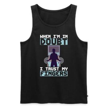 Spiel-flipping-maschinen-design Für - Men's Premium Organic Tank Top - black - Front - AI Model Male 178 light (178cm)