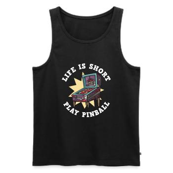 Flipper-arcade-spieldesign Für Flipperspieler - Men's Premium Organic Tank Top - black - Front - AI Model Male 178 light (178cm)
