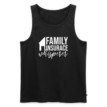 Familienversicherungsagenten-design Für - Men's Premium Organic Tank Top - black - Front - AI Model Male 178 light (178cm)